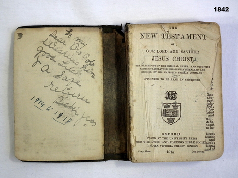 Photo showing inside of the bible.