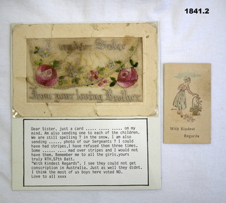 Silk post card with insert WW1