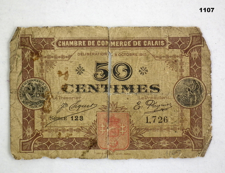 50 Centime French currency note