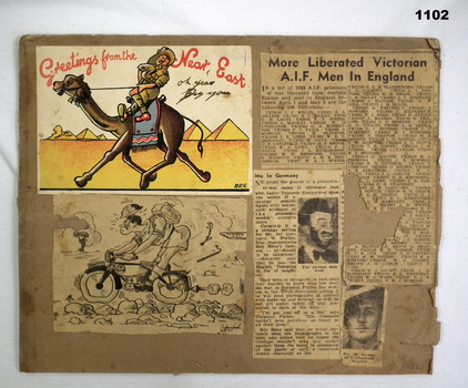 Cuttings, card relating to a POW