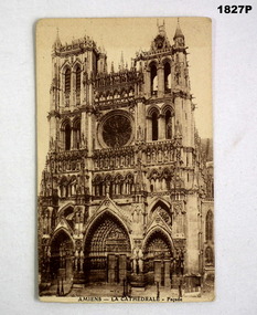 Postcard showing Amiens cathedral pre WW1