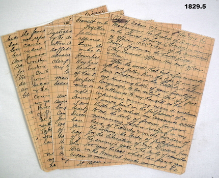 Hand written document re speech by the Bishop of Amiens