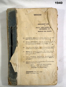 RAAF manual for Cadets 1941