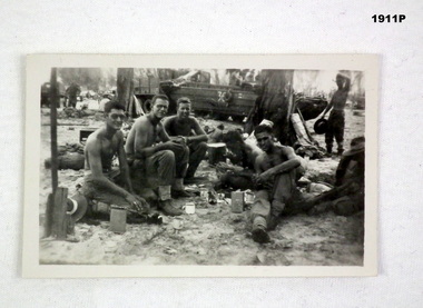 group of soldiers having a meal Labuan.