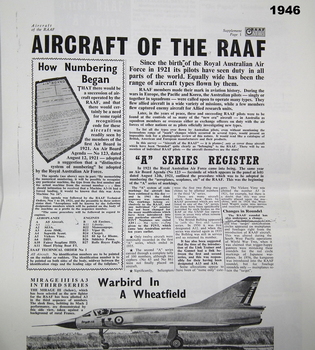Series of pages on RAAF aircraft