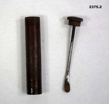 Oil bottle container for a weapon.