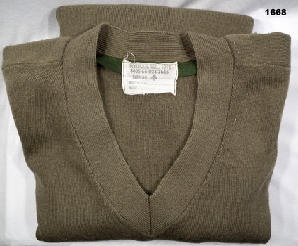 Khaki woollen army issue jumper