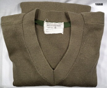 Khaki woollen army issue jumper