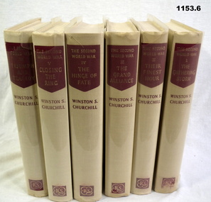 Book - BOOKS, Winston Churchill, The Second World War, 1) 1954;  .2) 1955;  .3) 1954;  .4) 1951;  5) 1952; .6) 1954