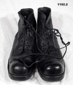 Pair of black lace up boots AB’s 