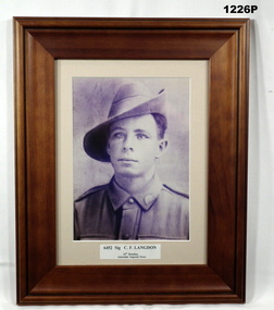 Framed photo of Sig C.F.Langdon