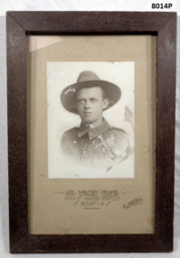 Framed photo of a WW1 soldier KIA.