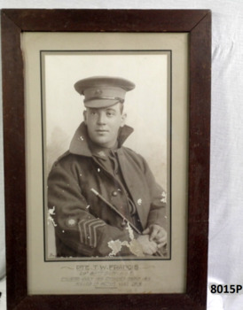 Framed photo of a WW1 soldier KIA.