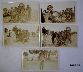 Five  sepia tone photos of soldiers WW2