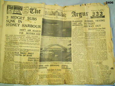 The Argus newspaper dated June 1942