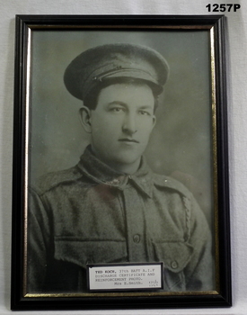 B & W portrait of a WW1 soldier