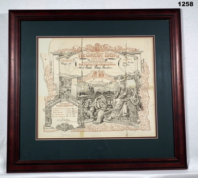 Certificate relating to New Zealand service WW1