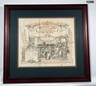 Certificate relating to New Zealand service WW1