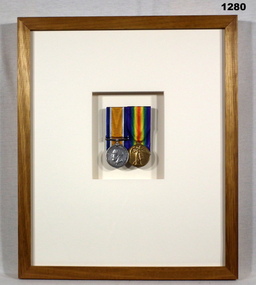 WW1 medals framed awarded to Jack Grinton