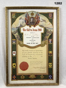 Shire of Bet Bet certificate of appreciation