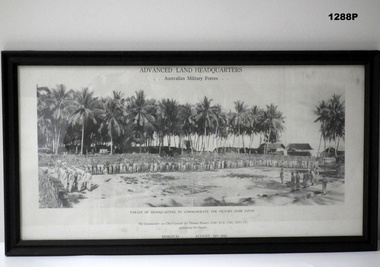Framed photograph of victory parade 