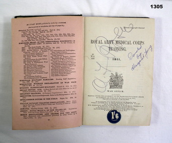 Training book for the Royal Army Medical Corps