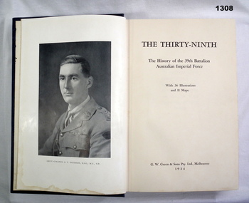 Book about the history of the 39th Battalion