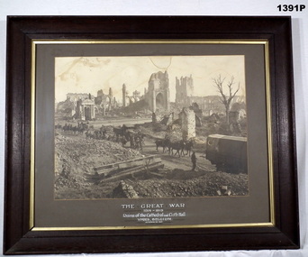 Photo, ruins of Cloth Hall Ypres.