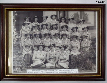 Photo showing volunteer female aid detachment in Bendigo WW2