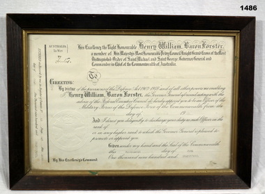 Certificate relating to the appointment of an Officer.