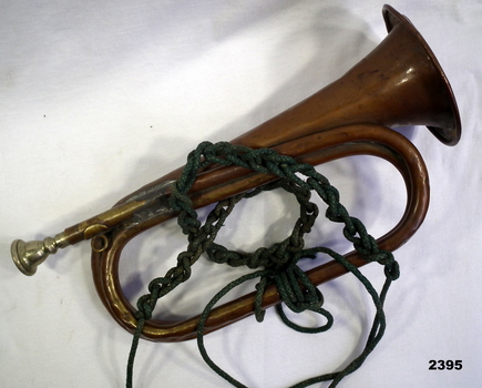 Brass bugle with lanyard, no history re.