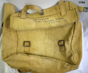 Webbing khaki side pack issued WW2