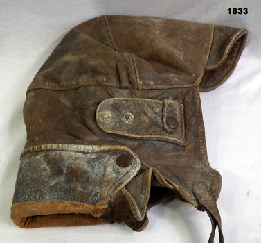 Brown coloured leather flying helmet