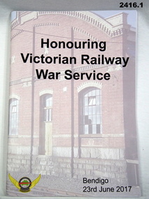 Book, honouring Victorian Railway service.