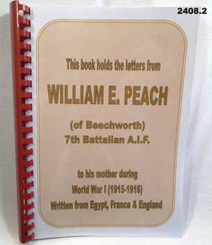 War diary of William Peach.
