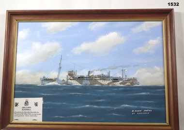 Oil painting, ships, HMAS Kanimbla