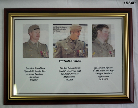 Photograph showing 3 VC winners Afghanistan