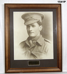 Sepia tone portrait photo of a WW1 soldier