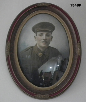 Head and shoulders portrait of a WW1 soldier