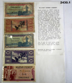 South Vietnamese and Military Payment Currency
