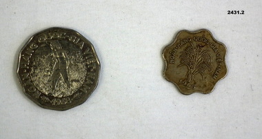 Two South Vietnamese coins 5 & 20 Dong
