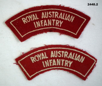Two shoulder badges, Royal Australian Infantry.
