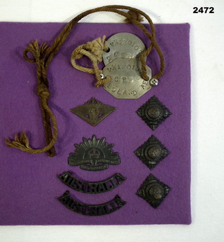 Badges ID, rank, uniform, service AIF WW2