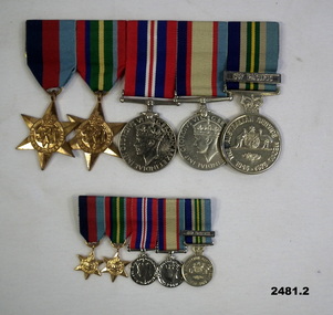 Plate mounted medal sets AIF WW2
