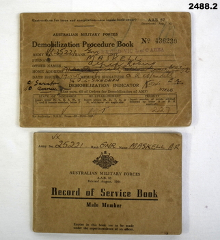 Demobilisation and record of service books