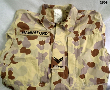 Desert pattern camouflage shirt.