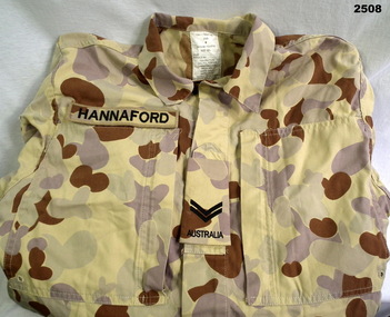 Desert pattern camouflage shirt.
