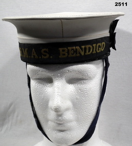 RAN hat with HMAS Bendigo on.