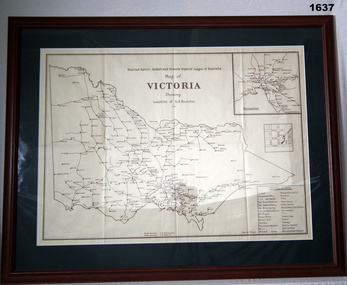 Map of Victorian RSL sub branch's