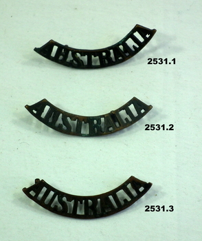 Two Australia shoulder badges.